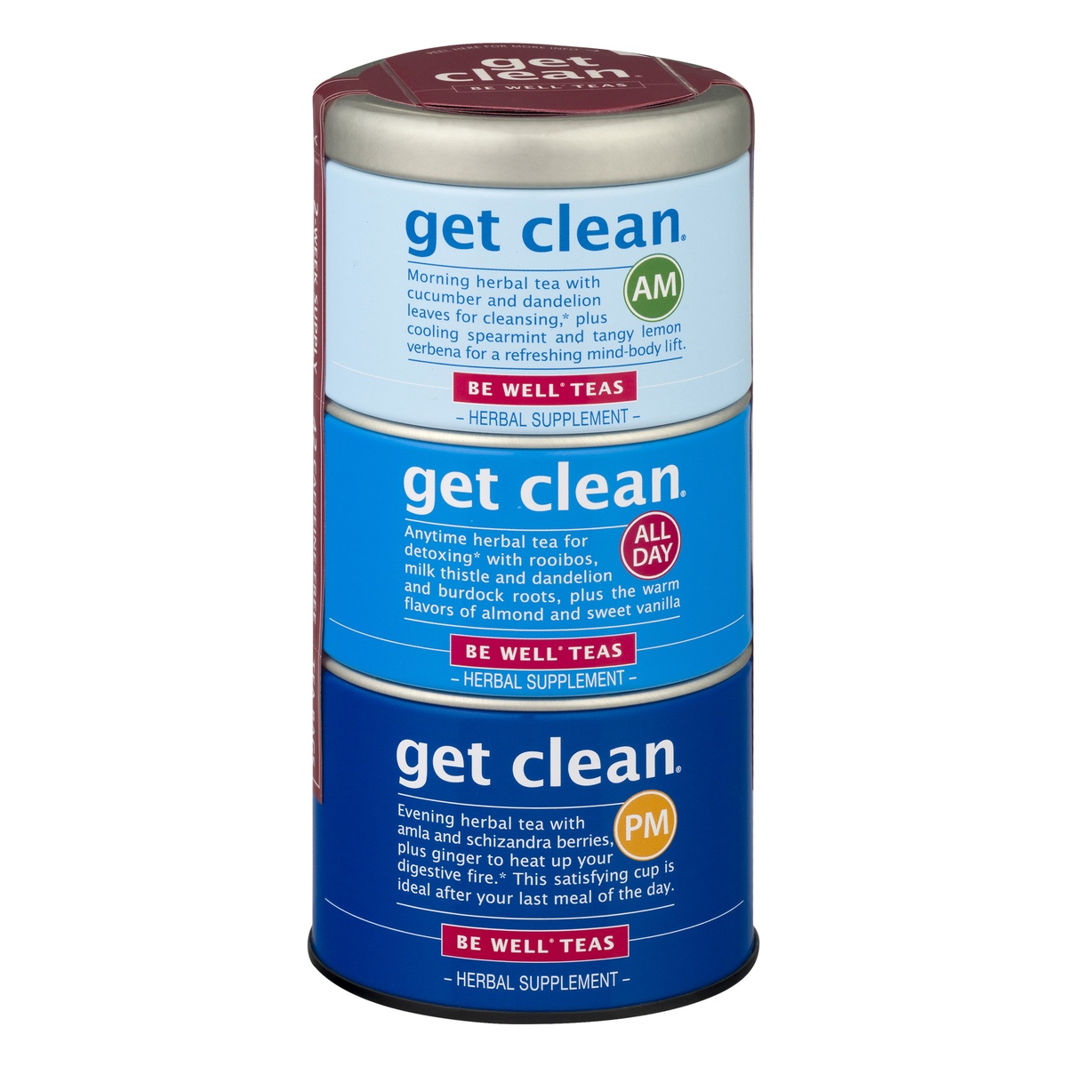 slide 1 of 1, Be Well Teas Get Clean Stackable Tins, 42 ct