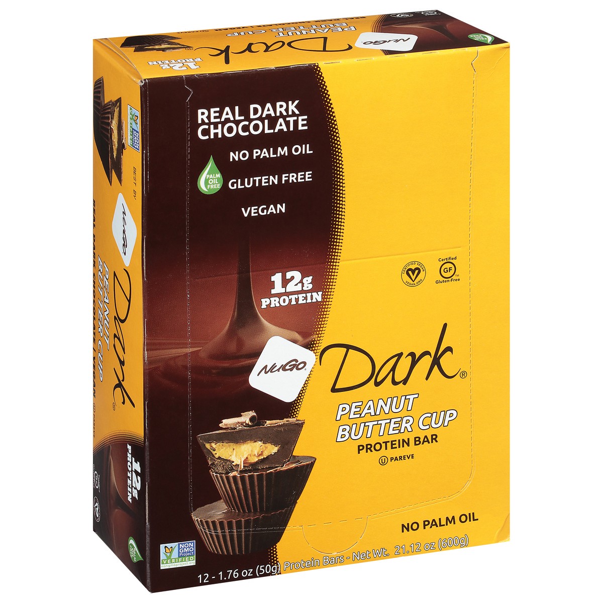 slide 4 of 9, NuGo Dark Peanut Butter Cup Protein Bars - 12 ct, 12 ct