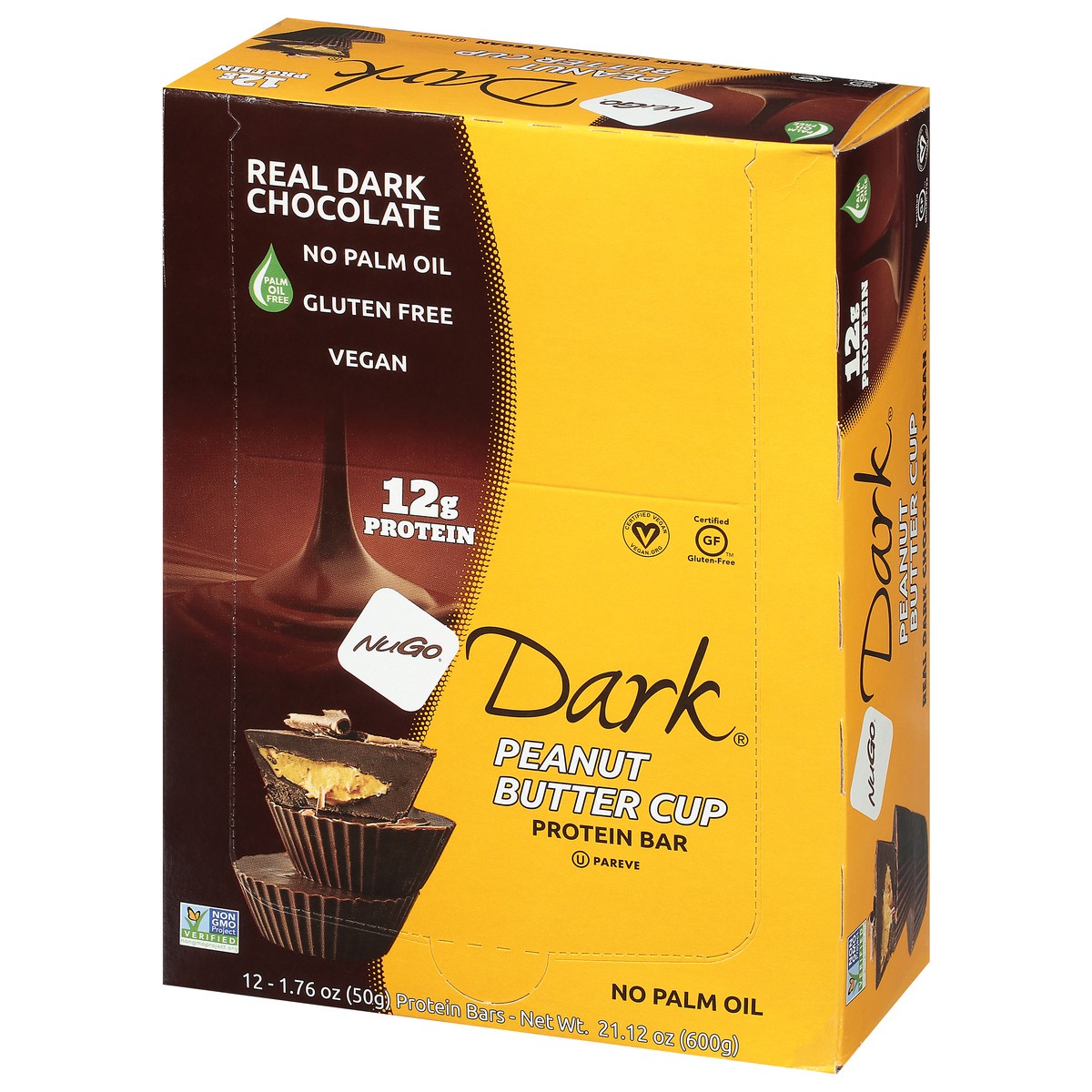 slide 5 of 9, NuGo Dark Peanut Butter Cup Protein Bars - 12 ct, 12 ct