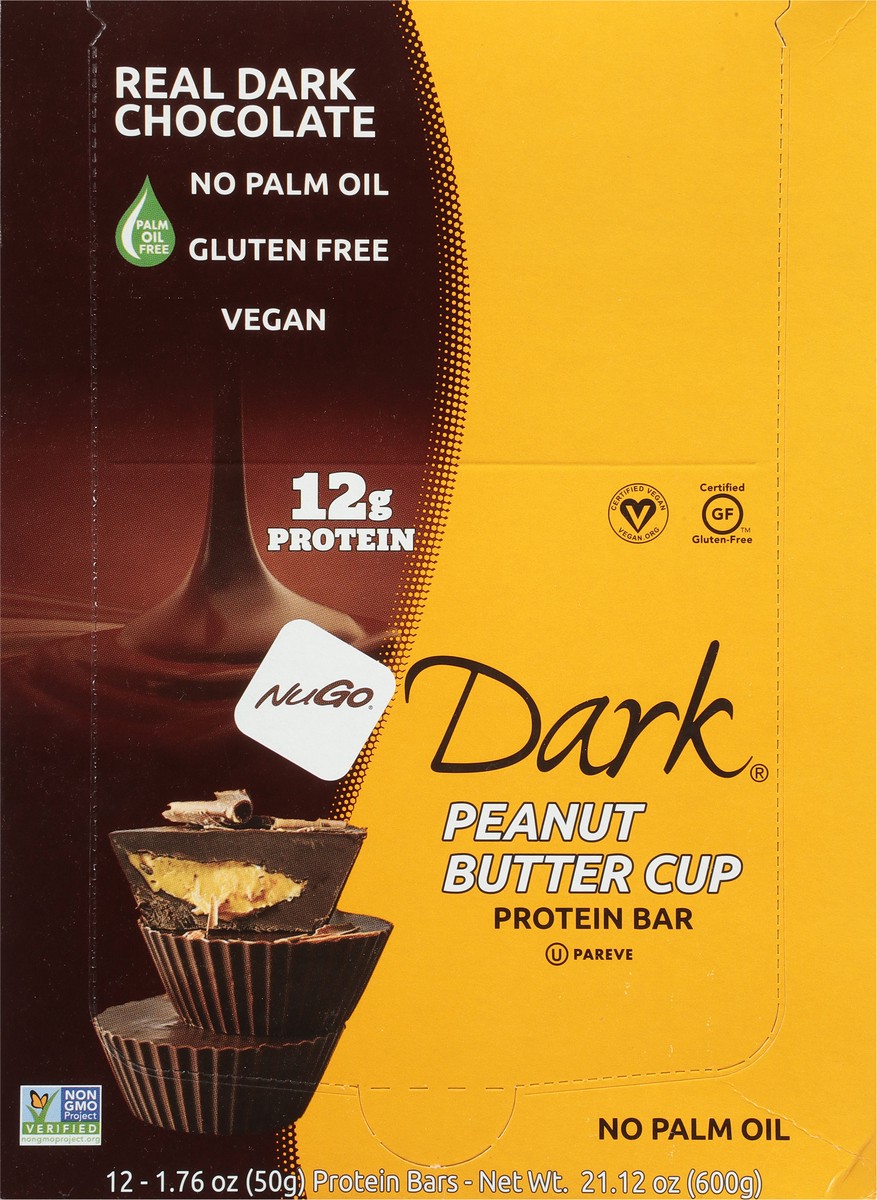 slide 3 of 9, NuGo Dark Peanut Butter Cup Protein Bars - 12 ct, 12 ct