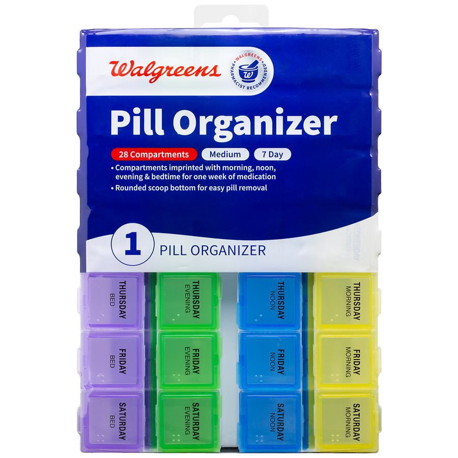 slide 1 of 2, Walgreens Standard 7-Day Pill Organizer, 1 ct