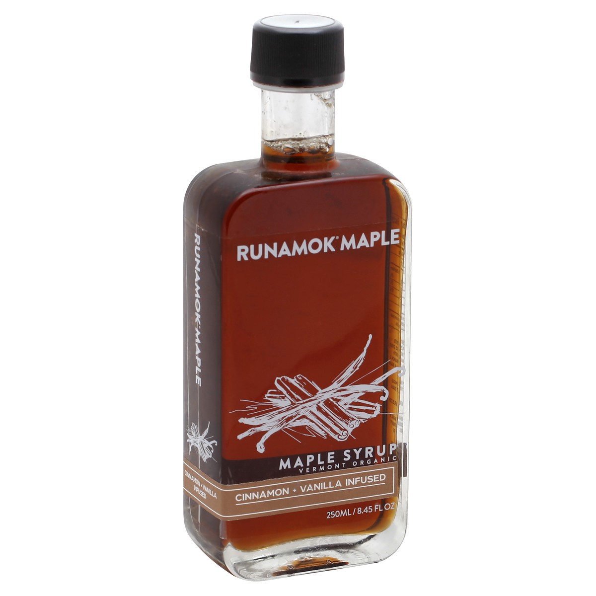 slide 2 of 8, Runamok Maple Maple Syrup, Vermont Organic, Cinnamon + Vanilla Infused, 250 ml