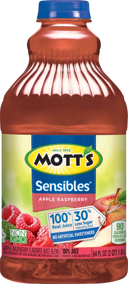 slide 3 of 7, Mott's Sensibles Apple Raspberry Juice, 64 fl oz bottle, 64 fl oz