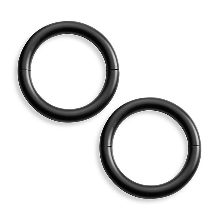 slide 1 of 1, Umbra Halo Floating Magnetic Tie Backs - Black, 2 ct