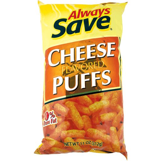 slide 1 of 1, Always Save Cheese Flavored Puffs, 11 oz