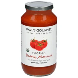 Dave's Gourmet Organic Hearty Marinara Pasta Sauce 25.5 oz