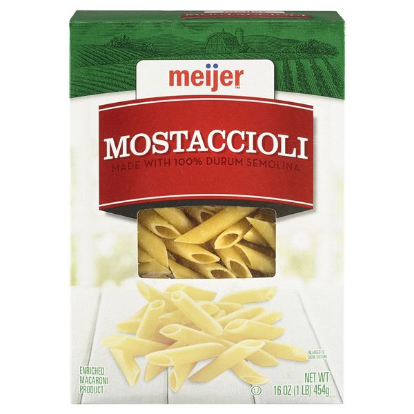 slide 1 of 1, Meijer Mostaccioli Pasta, 16 oz
