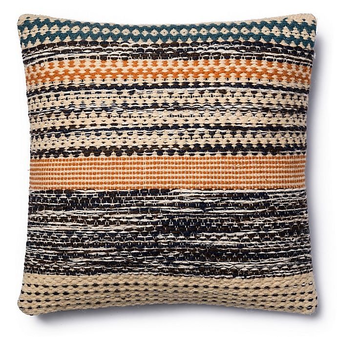 slide 1 of 1, Magnolia Home By Joanna Gaines Magnolia Home Jordan 22-InchSquare Throw Pillow - Orange/Blue, 1 ct