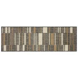 Loloi Broken Lines All-Purpose Runner Mat, 20 In X 60 In, Black Brown