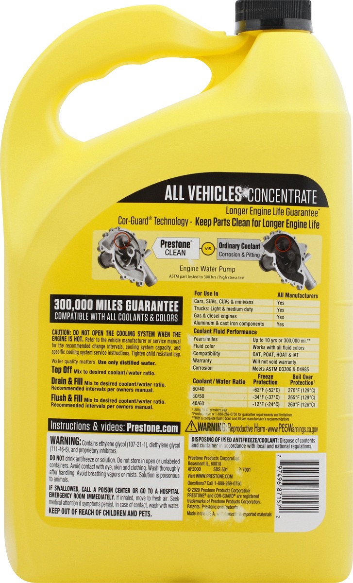 slide 4 of 9, Prestone Concentrate Antifreeze + Coolant 1 ea, 1 ct