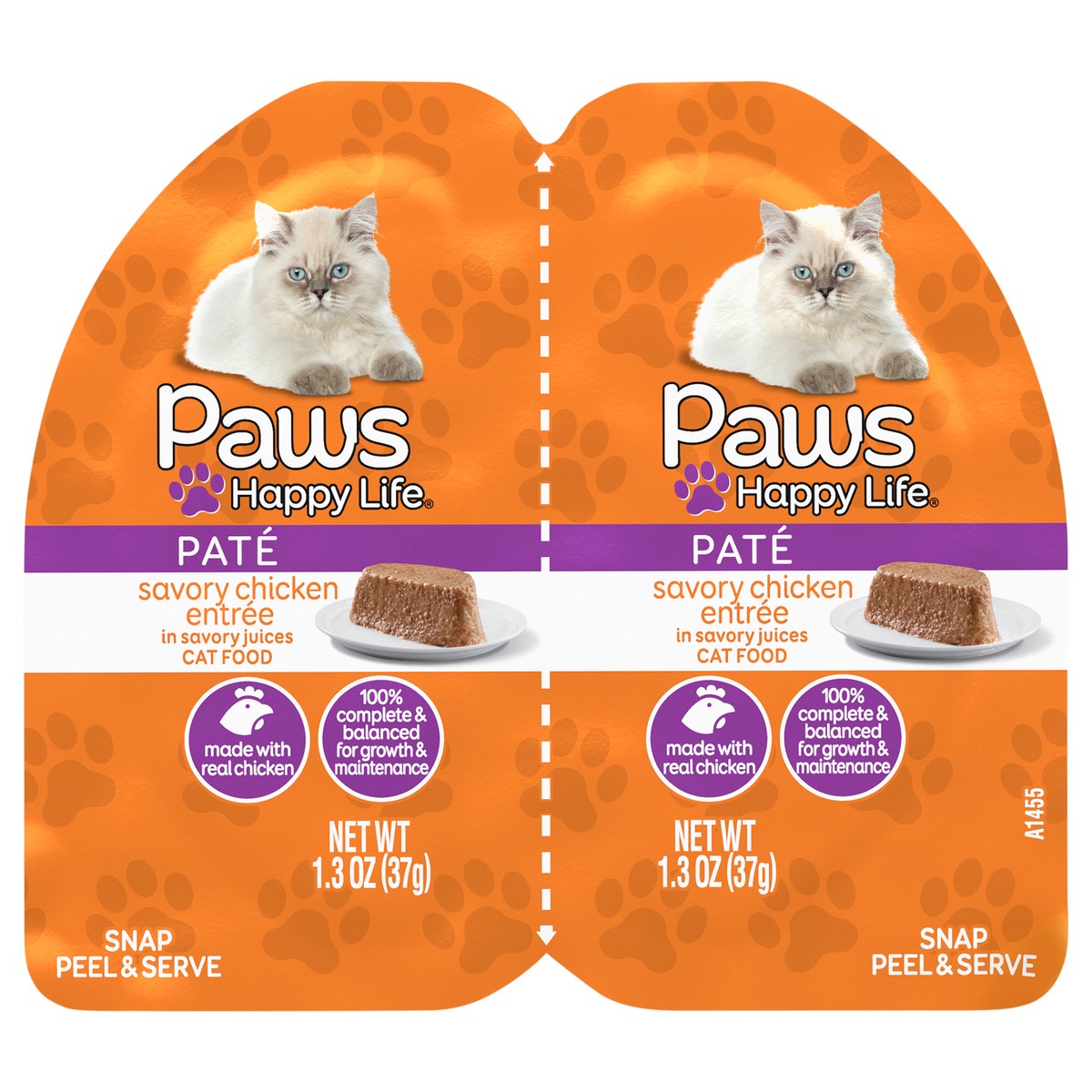 slide 3 of 4, Paws Happy Life Pate Savory Chicken Entree Cat Food 2 ea, 2 ct