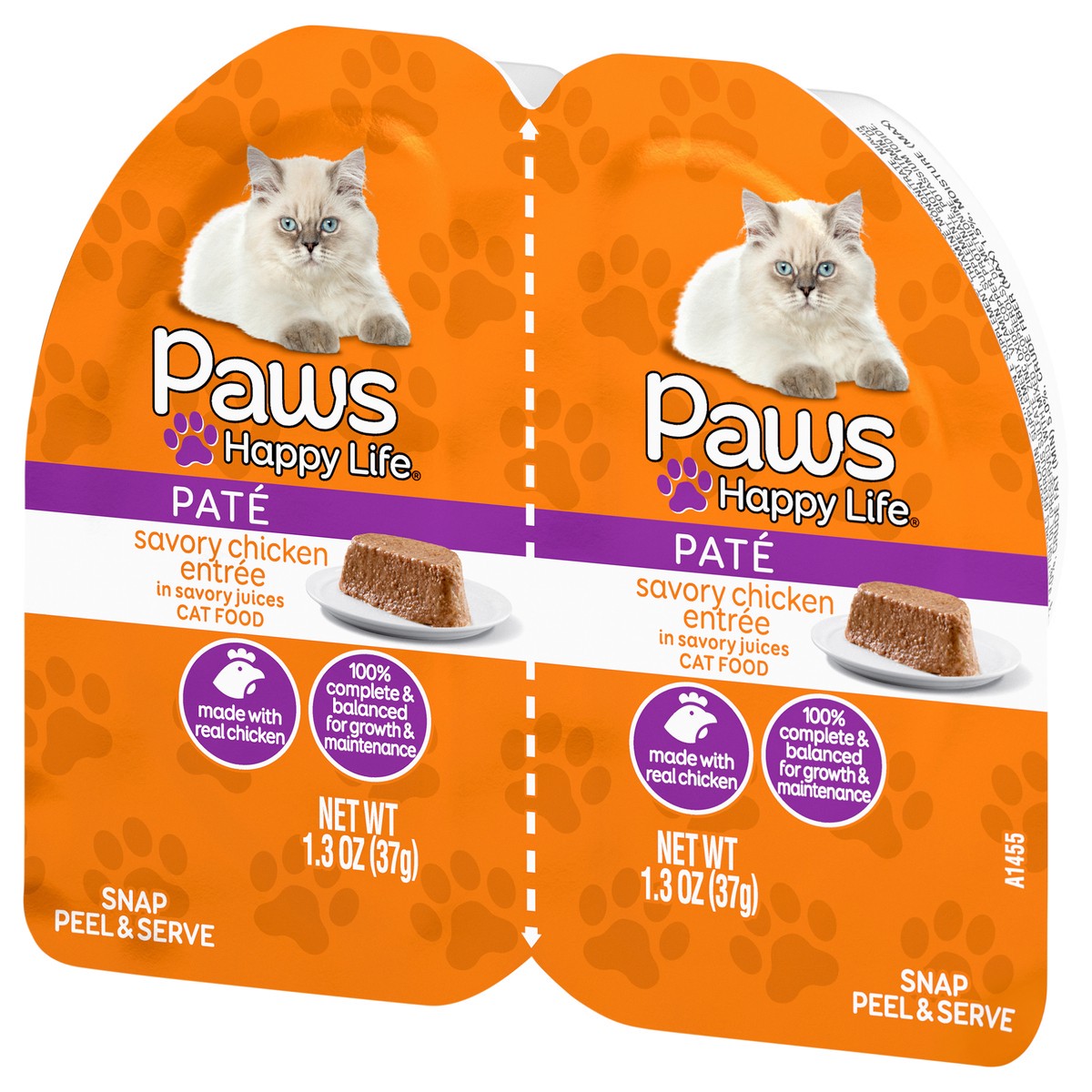 slide 2 of 4, Paws Happy Life Pate Savory Chicken Entree Cat Food 2 ea, 2 ct