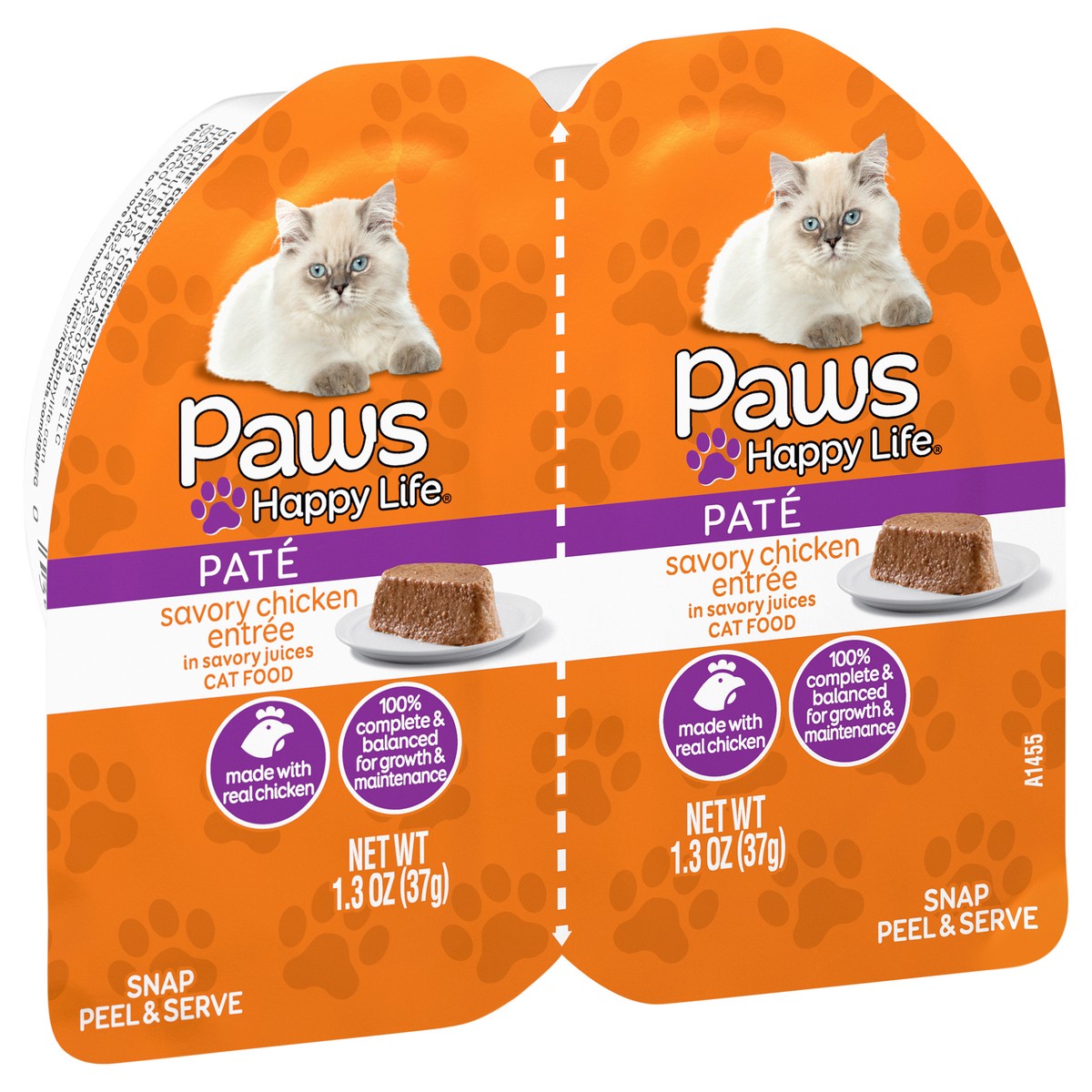 slide 4 of 4, Paws Happy Life Pate Savory Chicken Entree Cat Food 2 ea, 2 ct
