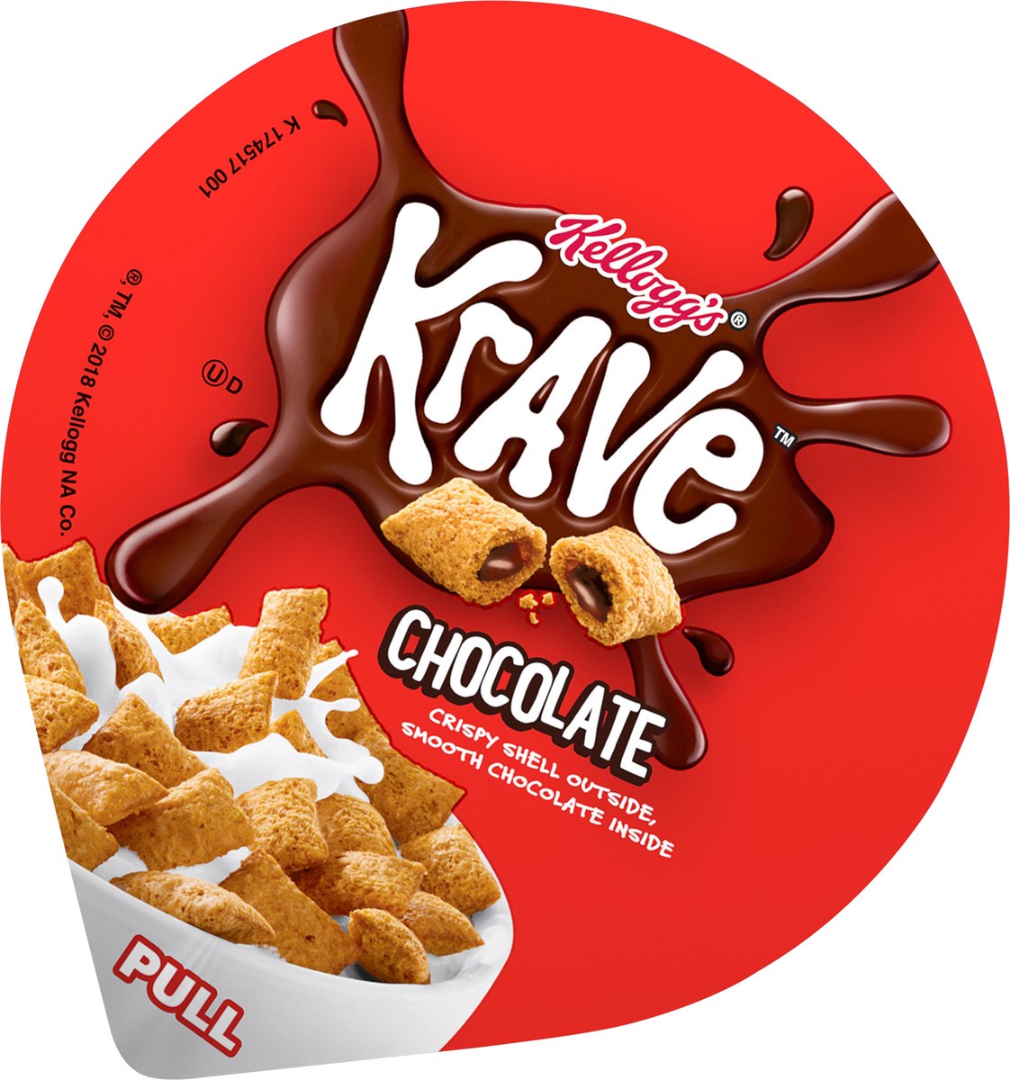 slide 2 of 6, Krave Kellogg's Krave Cold Breakfast Cereal Cup, 7 Vitamins and Minerals, Kids Snacks, Chocolate, 1.87oz Cup, 1 Cup, 1.87 oz
