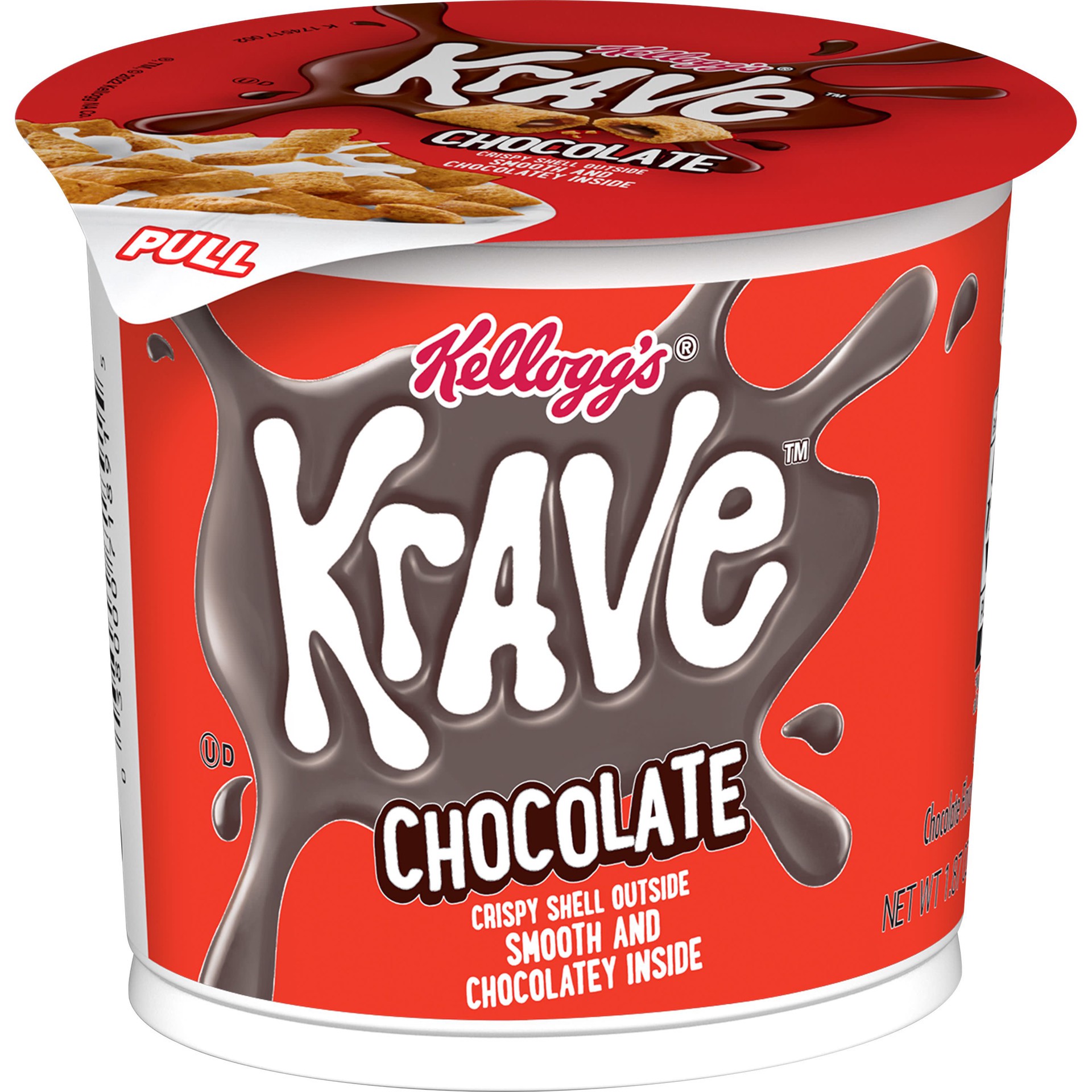 slide 1 of 6, Krave Kellogg's Krave Cold Breakfast Cereal Cup, 7 Vitamins and Minerals, Kids Snacks, Chocolate, 1.87oz Cup, 1 Cup, 1.87 oz