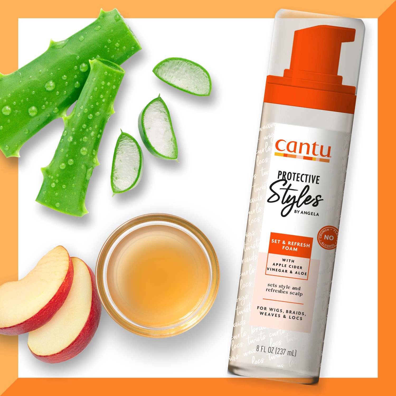 slide 6 of 25, Cantu Protective Styles Apple Cider Vinegar & Aloe Set & Refresh Foam 8 fl oz, 8 fl oz