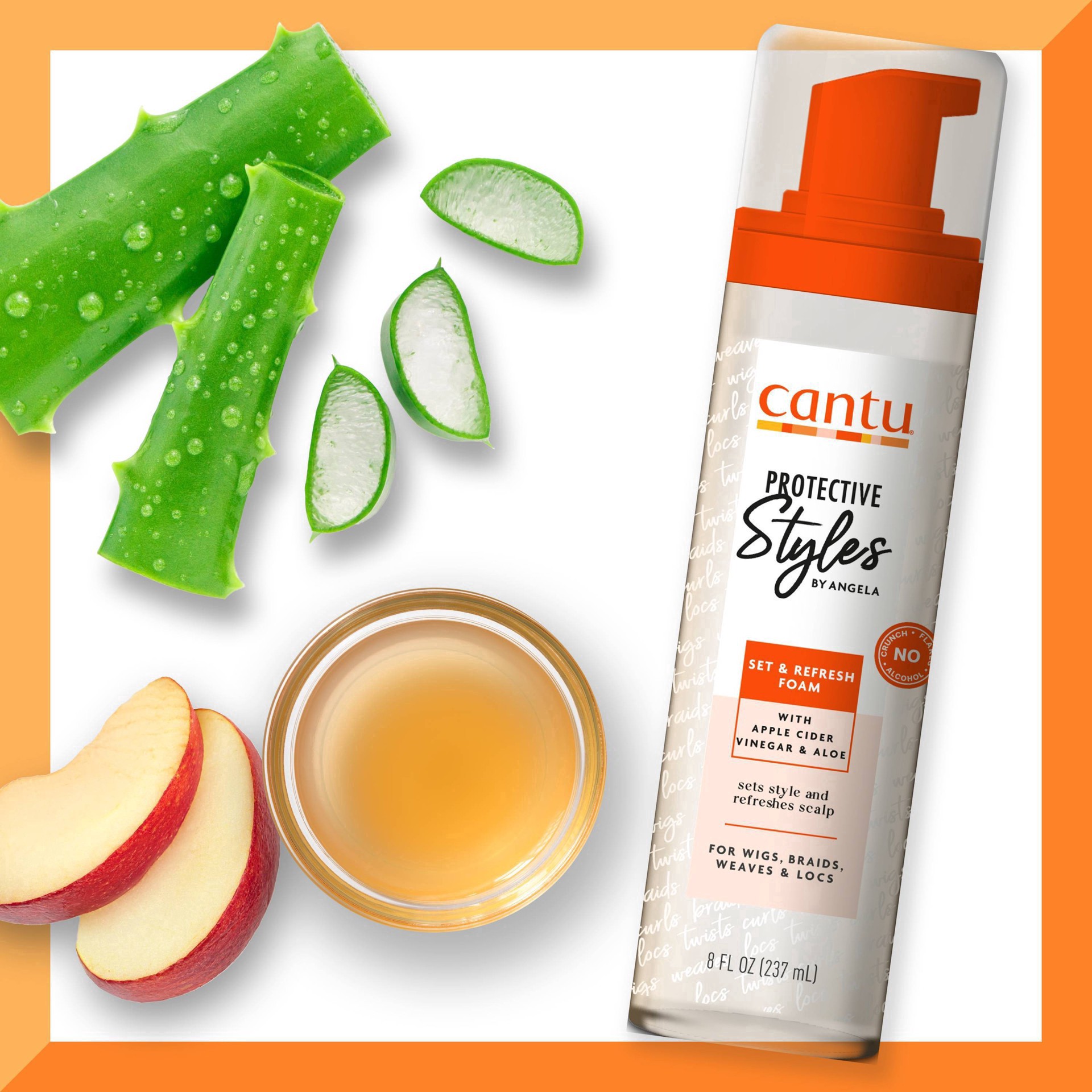 slide 16 of 25, Cantu Protective Styles Apple Cider Vinegar & Aloe Set & Refresh Foam 8 fl oz, 8 fl oz