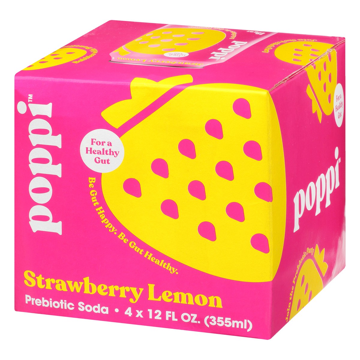 slide 7 of 9, Poppi Strawberry Lemon Prebiotic Soda 4 - 12 fl oz Cans, 4 ct