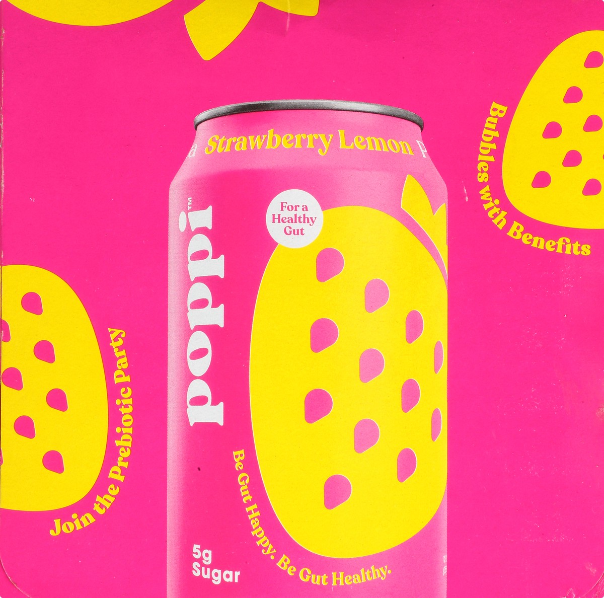 slide 9 of 9, Poppi Strawberry Lemon Prebiotic Soda 4 - 12 fl oz Cans, 4 ct