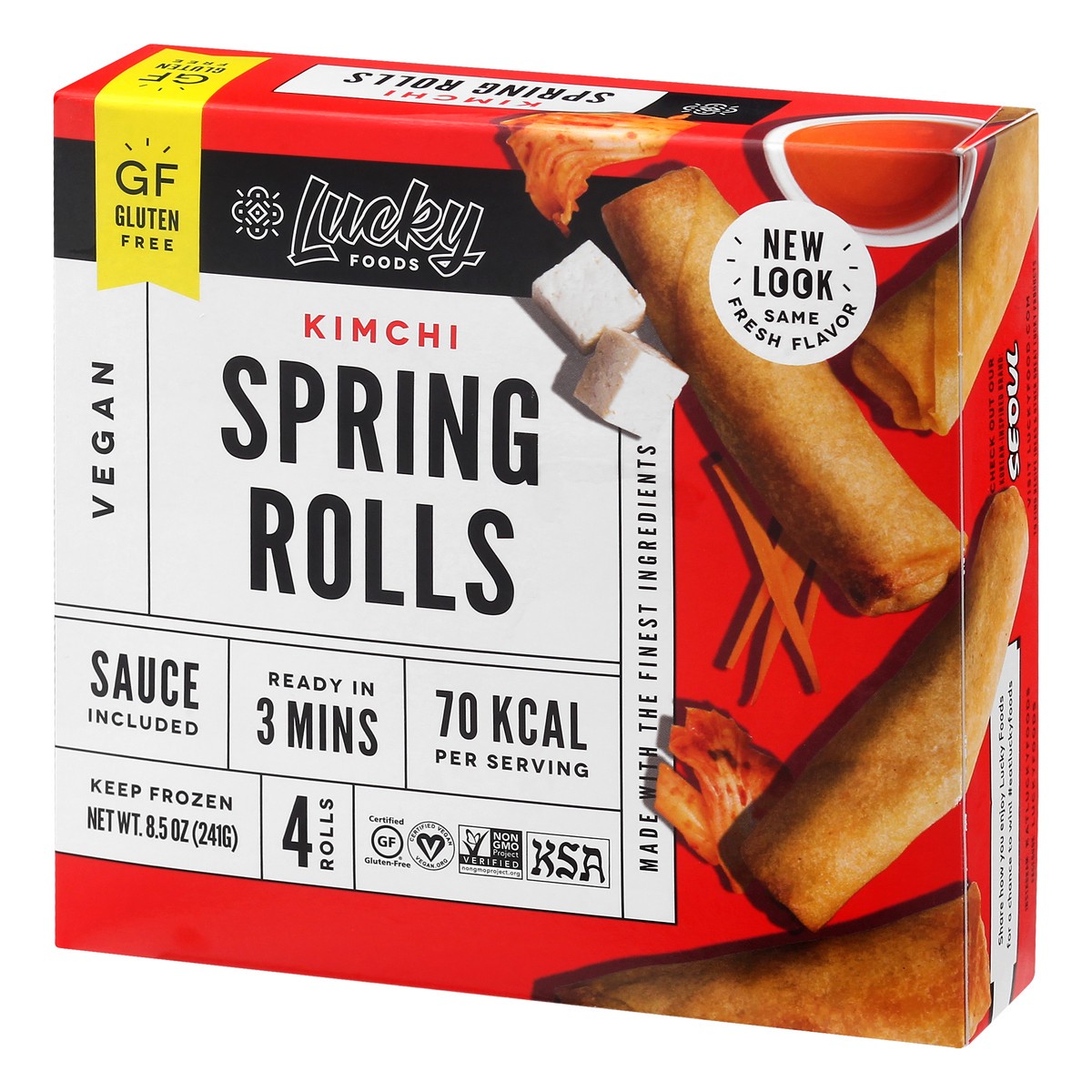 slide 12 of 13, Lucky Foods Kimchi Spring Rolls 4 ea, 4 ct