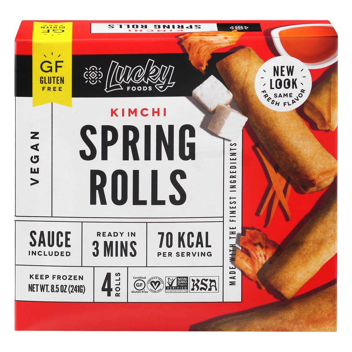 slide 1 of 13, Lucky Foods Kimchi Spring Rolls 4 ea, 4 ct