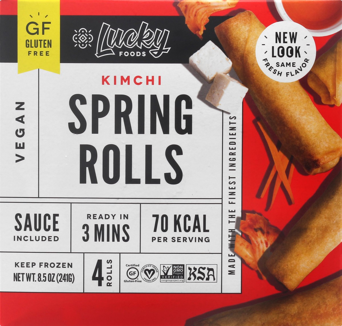 slide 8 of 13, Lucky Foods Kimchi Spring Rolls 4 ea, 4 ct