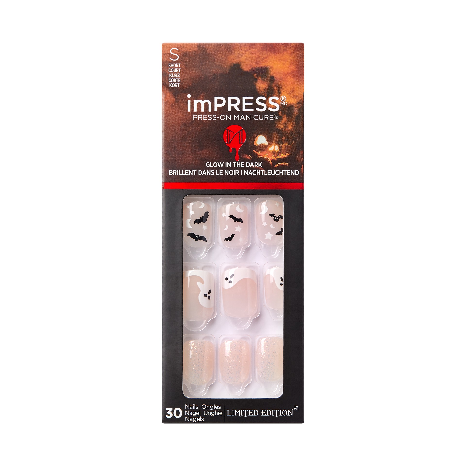 slide 1 of 5, imPRESS Halloween Press-on Nails, ‘Boo-yah'', 30 Count, 1 ct