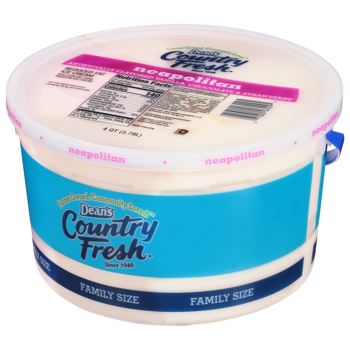 slide 4 of 14, Country Fresh Reduced Fat Neapolitan Ice Cream Family Size 4 qt, 4 qt