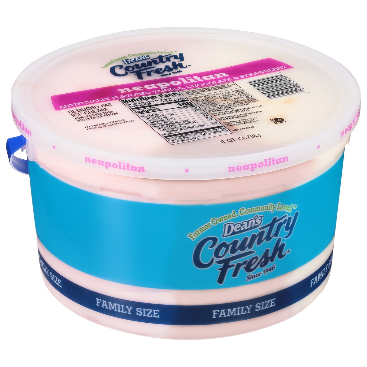 slide 11 of 14, Country Fresh Reduced Fat Neapolitan Ice Cream Family Size 4 qt, 4 qt
