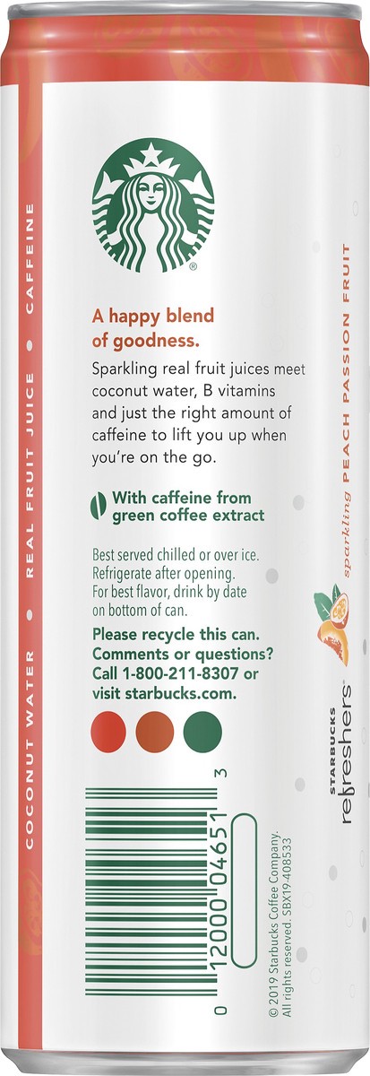 slide 3 of 6, Starbucks Refreshers Peach Passion Fruit Sparkling Juice Blend - 12 oz, 12 oz