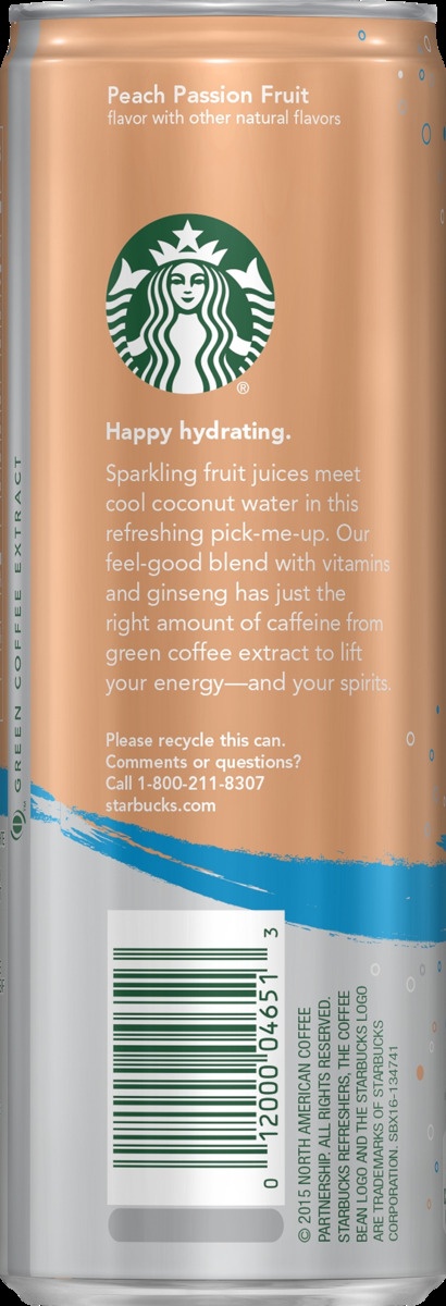 slide 6 of 6, Starbucks Refreshers Peach Passion Fruit, 12 fl oz