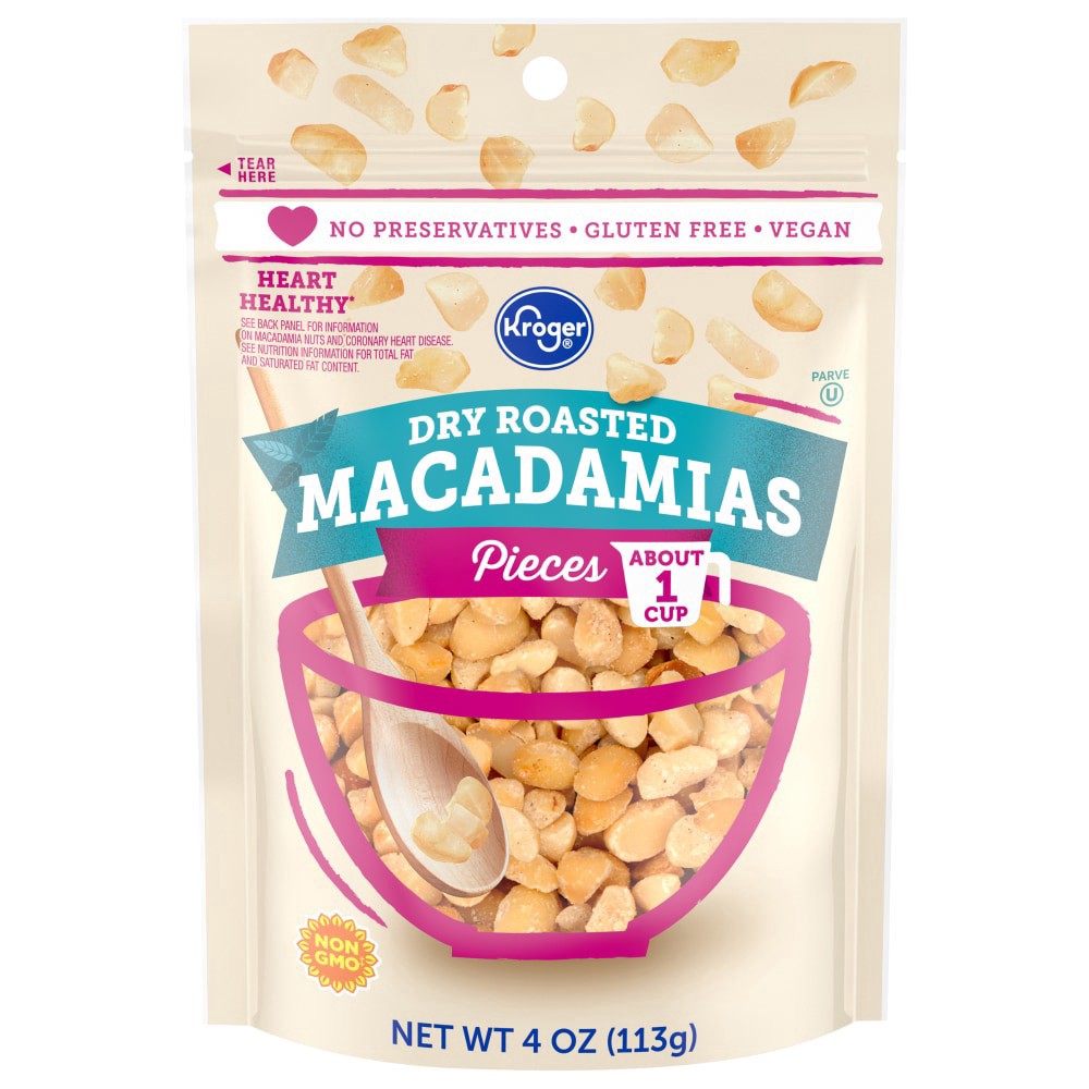 slide 5 of 6, Kroger Dry Roasted Macadamia Nut Pieces, 4 oz