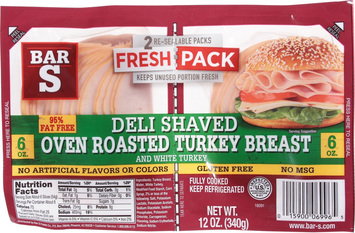 slide 7 of 13, Bar-S Fresh Pack Smoked Or Turkey, 12 oz