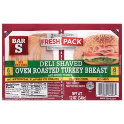 Bar-S Deli Shaved Oven Roasted Turkey Breast and White Turkey 12 oz