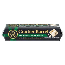 Cracker Barrel Vermont Sharp White Cheddar Cheese, 8 oz Block
