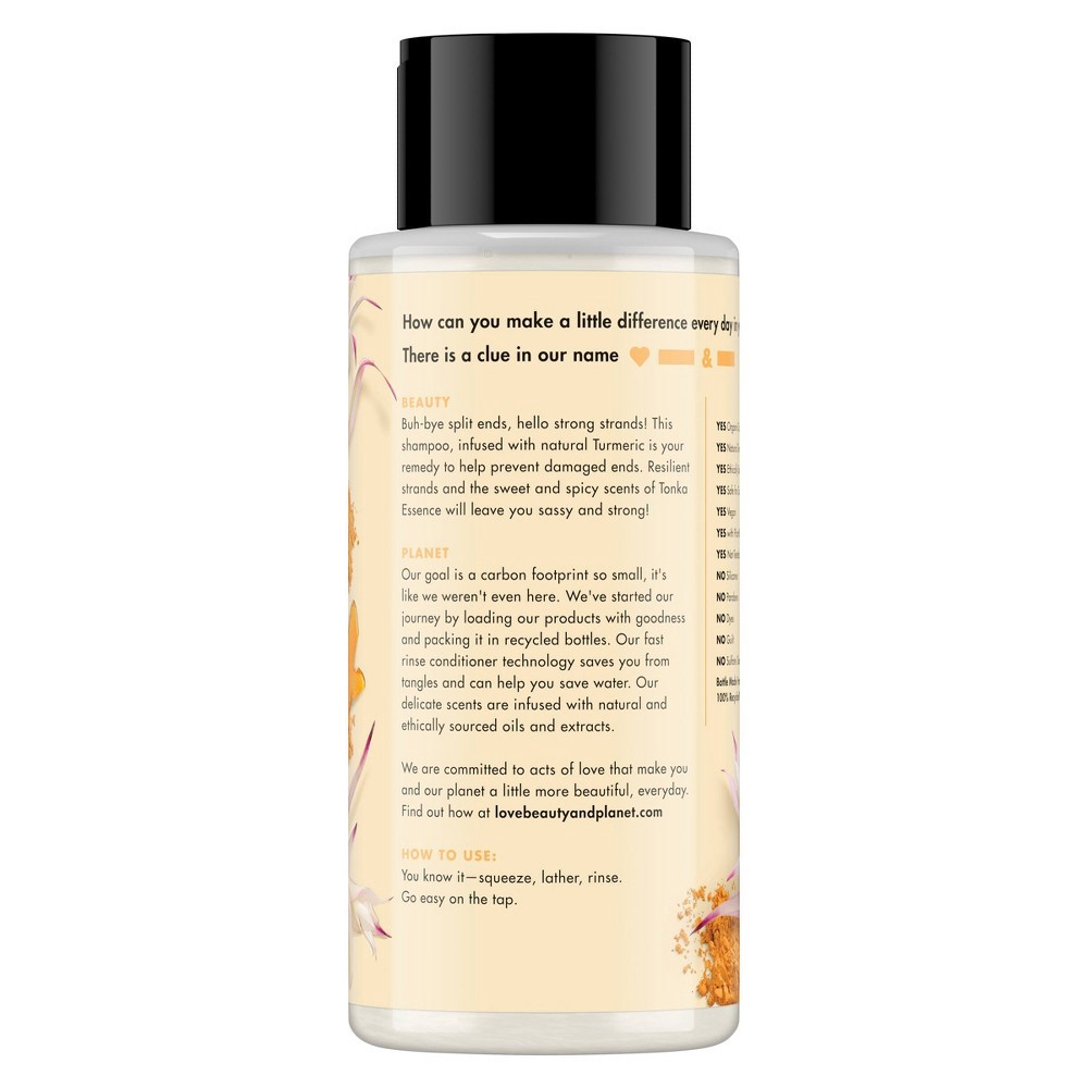 slide 3 of 7, Love Beauty and Planet 100% Biodegradable Shampoo Turmeric & Tonka Essence, 13.5 oz, 13.5 oz