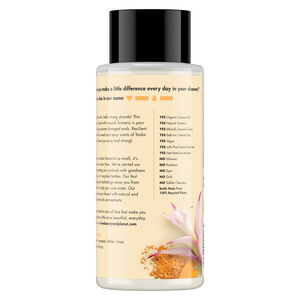 slide 5 of 7, Love Beauty and Planet 100% Biodegradable Shampoo Turmeric & Tonka Essence, 13.5 oz, 13.5 oz