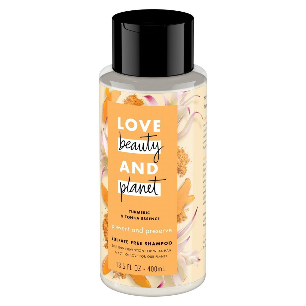 slide 6 of 7, Love Beauty and Planet 100% Biodegradable Shampoo Turmeric & Tonka Essence, 13.5 oz, 13.5 oz