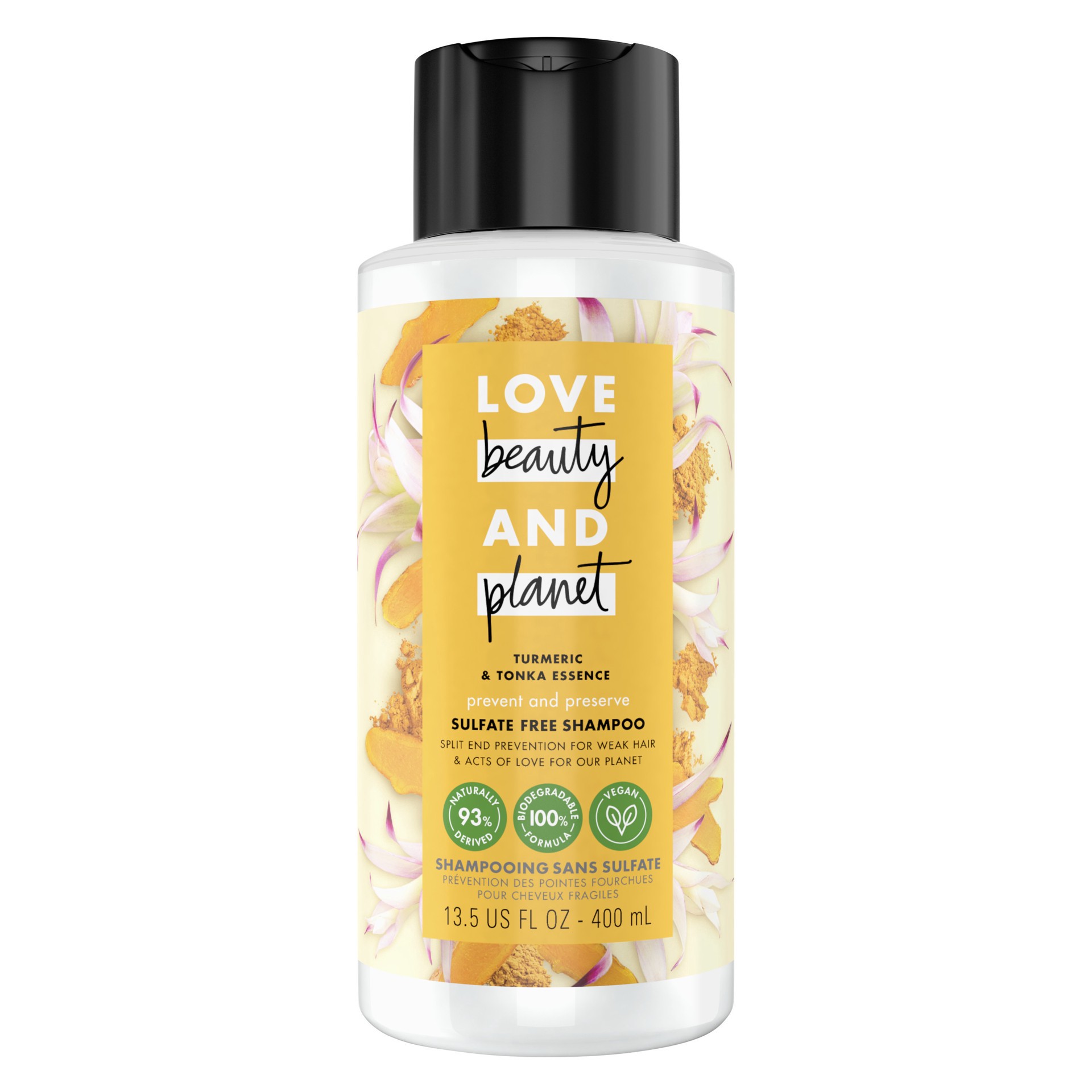 slide 1 of 7, Love Beauty and Planet 100% Biodegradable Shampoo Turmeric & Tonka Essence, 13.5 oz, 13.5 oz