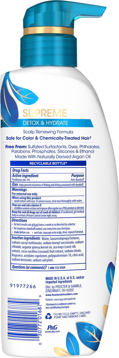slide 5 of 7, Head & Shoulders Supreme Sulfate Free Detox & Hydrate Shampoo 11.8oz, 11.8 oz