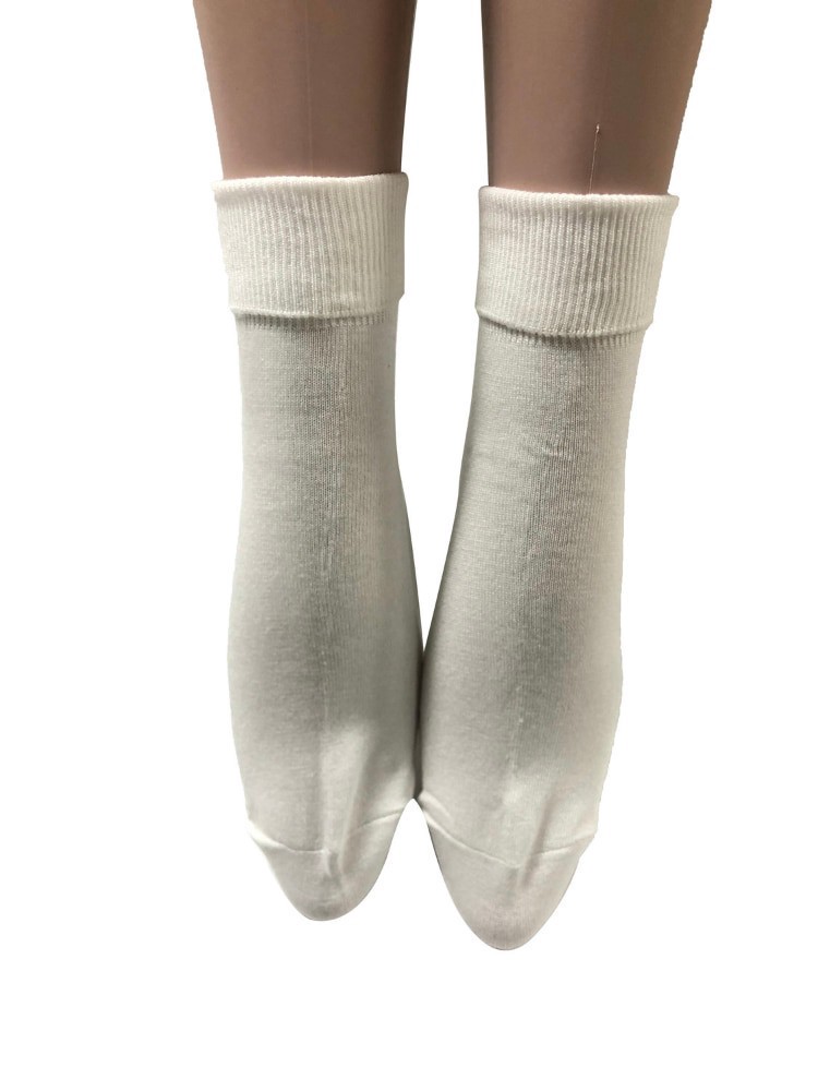slide 2 of 2, Legale Turn Cuff Rayon Socks - White, 2 ct