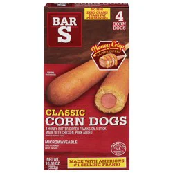 Bar-S Honey Crisps Batter Dipped Classic Corn Dogs, 4 ea