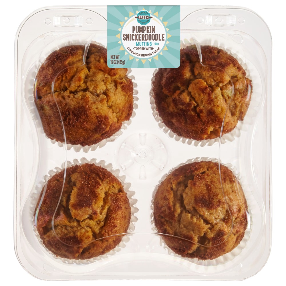 slide 1 of 2, Bakery Fresh Goodness Pumpkin Snickerdoodle Muffins, 4 ct; 15 oz