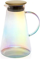 Primula Iridescent Glass Pitcher With Straining Lid