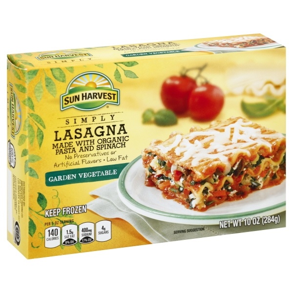 slide 1 of 1, Sun Harvest All Natural Garden Veg Lasagna, 1 ct