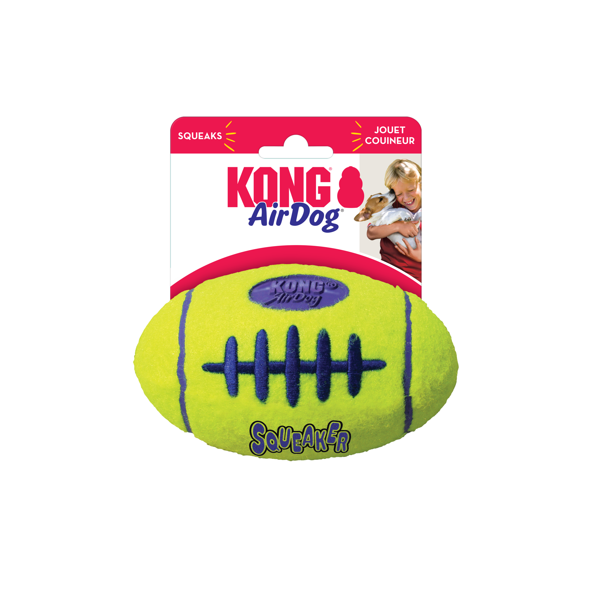 slide 3 of 4, KONG Air KONG Squeaker Football, MED