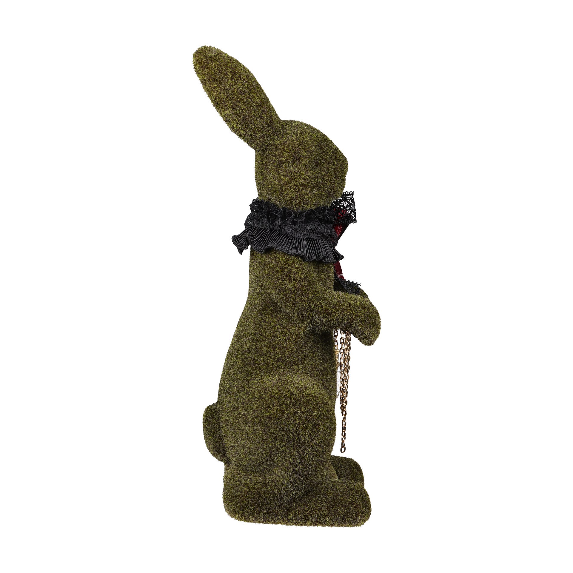 slide 4 of 10, 18" Faux Grass Tabletop Bunny With Scarf & Pocket Watch By Ashland, 18 in