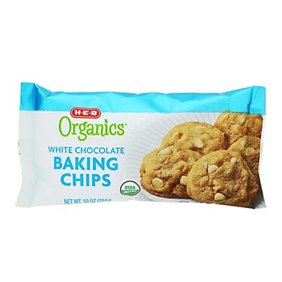 slide 1 of 1, H-E-B Organics White Chocolate Baking Chips, 10 oz