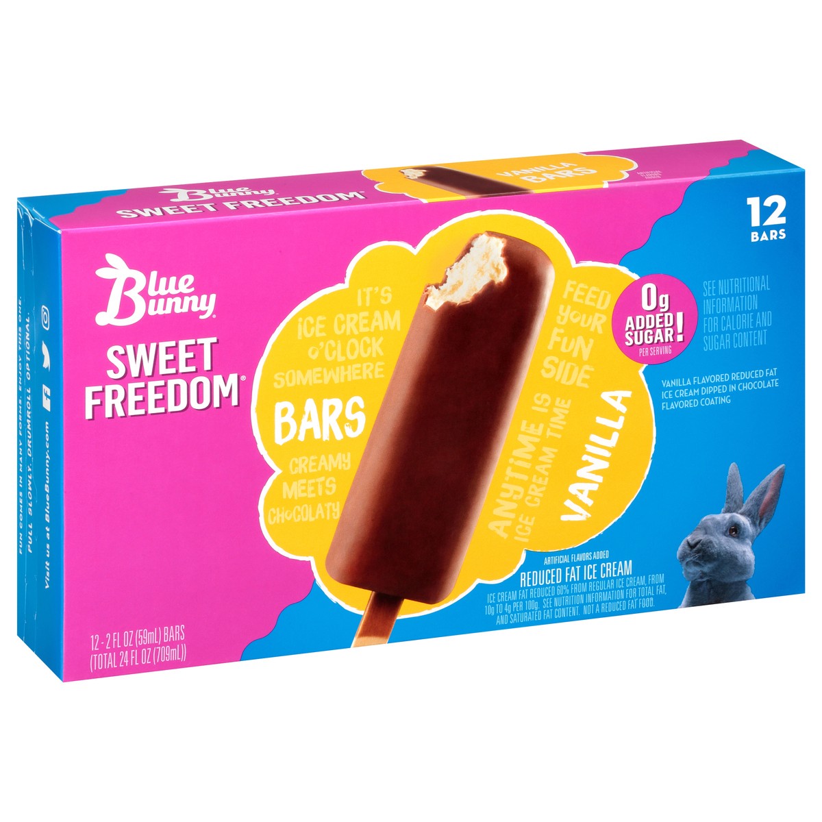 slide 3 of 12, Blue Bunny Sweet Freedom 12 Pack Vanilla Ice Cream Bars 12 ea, 12 ct