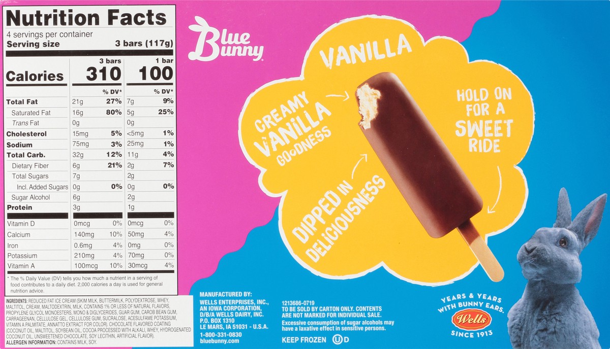 slide 12 of 12, Blue Bunny Sweet Freedom 12 Pack Vanilla Ice Cream Bars 12 ea, 12 ct